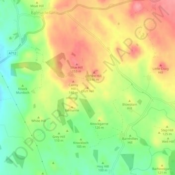 Croft Hill topographic map, elevation, terrain