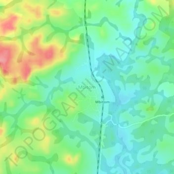 Mbitom topographic map, elevation, terrain