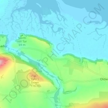 Landimore topographic map, elevation, terrain