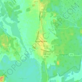 Österfärnebo topographic map, elevation, terrain