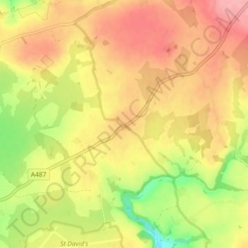 Carnhedryn Uchaf topographic map, elevation, terrain