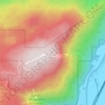 Sumas Mountain topographic map, elevation, terrain