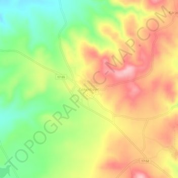 Gökçebayır topographic map, elevation, terrain