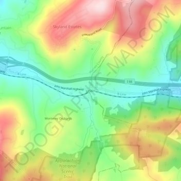 Linden topographic map, elevation, terrain