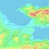 Korinthe topographic map, elevation, terrain