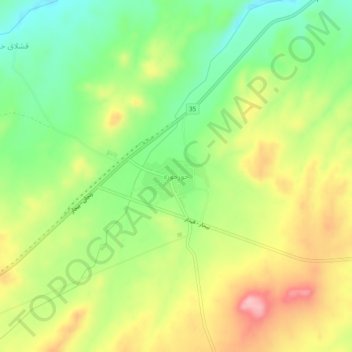 Khvor Khvoreh topographic map, elevation, terrain