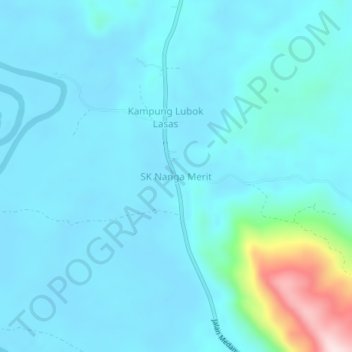 SK Nanga Merit topographic map, elevation, terrain