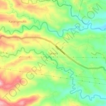 Salawu topographic map, elevation, terrain