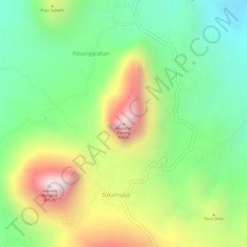 Gunung Parang topographic map, elevation, terrain