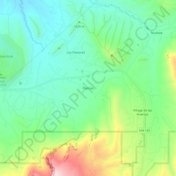 Placitas topographic map, elevation, terrain