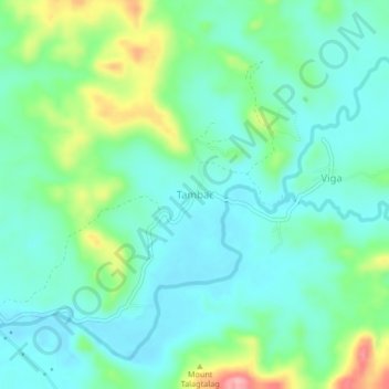 Tambac topographic map, elevation, terrain