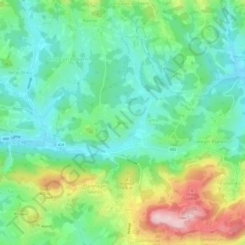 Brdo topographic map, elevation, terrain