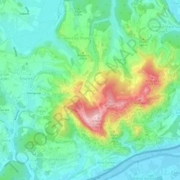 Orešje topographic map, elevation, terrain