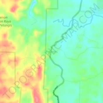 Petangis topographic map, elevation, terrain