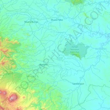 Tabir Selatan topographic map, elevation, terrain