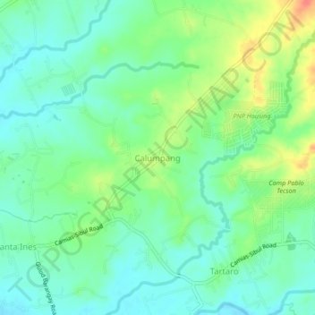 Calumpang topographic map, elevation, terrain