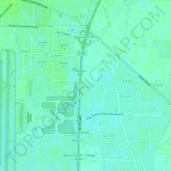 Derh Pindi topographic map, elevation, terrain