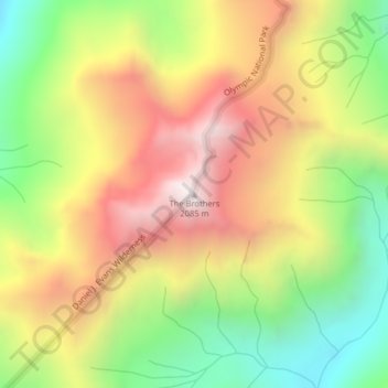 The Brothers topographic map, elevation, terrain