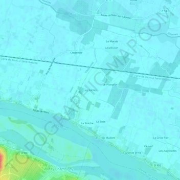 Les Sables topographic map, elevation, terrain