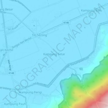 Kampung Setar topographic map, elevation, terrain