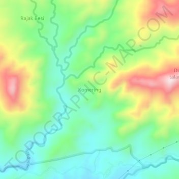 Komering topographic map, elevation, terrain