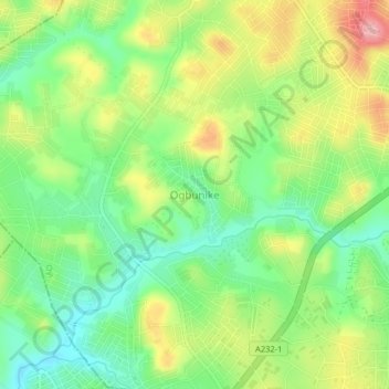 Ogbunike topographic map, elevation, terrain