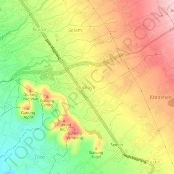 Jumoyo topographic map, elevation, terrain