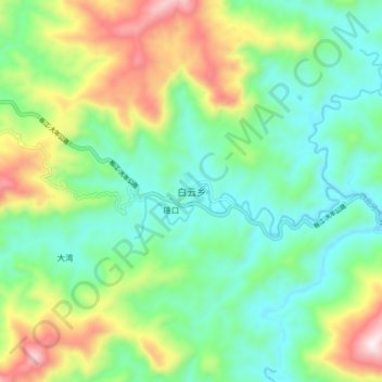 白云乡 topographic map, elevation, terrain