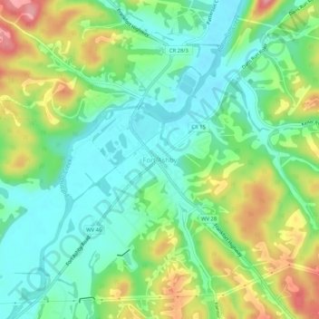 Fort Ashby topographic map elevation - Thumbnail 