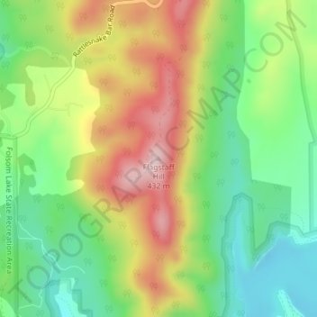 Flagstaff Hill topographic map, elevation, terrain