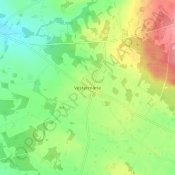 Vestermarie topographic map, elevation, terrain