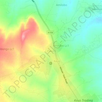 Pakiri topographic map, elevation, terrain