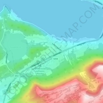 Hovdebygda topographic map, elevation, terrain