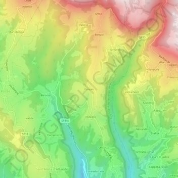 Provalo topographic map, elevation, terrain