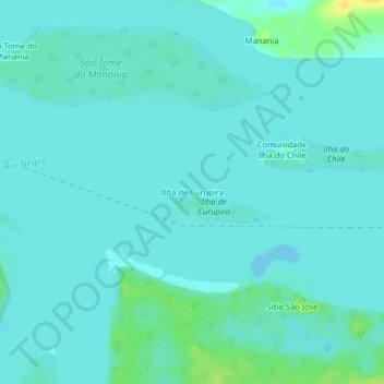 Ilha de Curupira topographic map, elevation, terrain