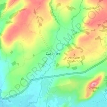 Court Henry topographic map, elevation, terrain