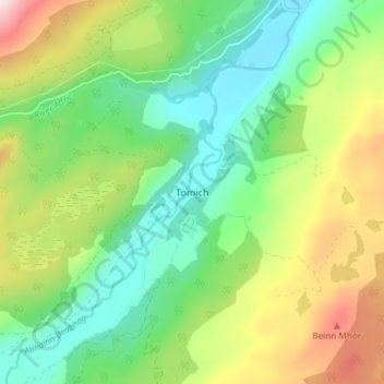 Tomich topographic map, elevation, terrain