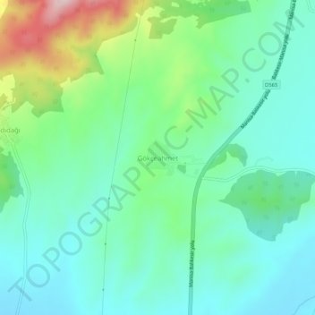 Gökçeahmet topographic map, elevation, terrain