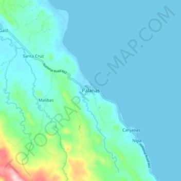 Palanas topographic map, elevation, terrain