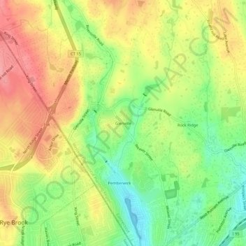 Glenville topographic map, elevation, terrain