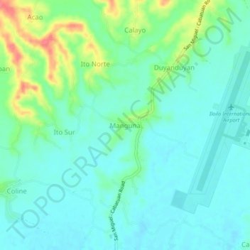Manguna topographic map, elevation, terrain