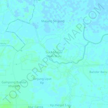 Suka Mulya/upah Hulu topographic map, elevation, terrain