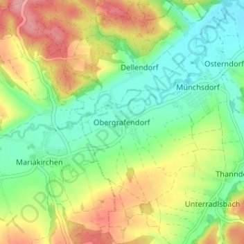 Obergrafendorf topographic map, elevation, terrain