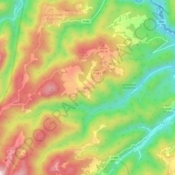 Beder topographic map, elevation, terrain