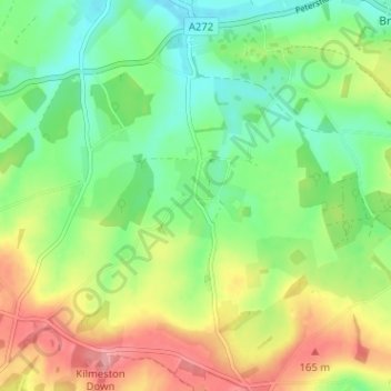 Kilmeston topographic map, elevation, terrain