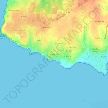 Kercambre topographic map, elevation, terrain
