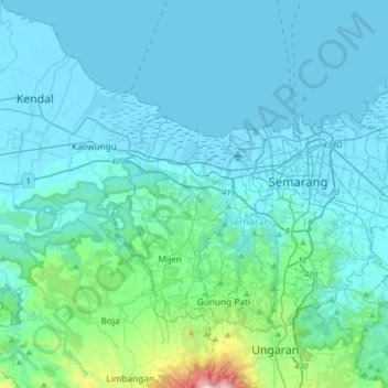 Ngaliyan topographic map, elevation, terrain