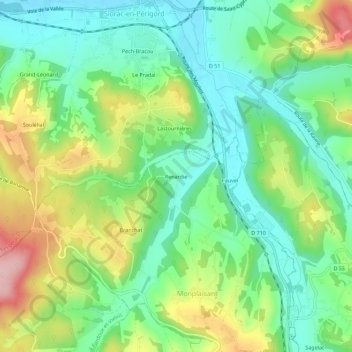 Renardie topographic map, elevation, terrain