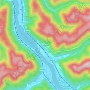 Harewood topographic map, elevation, terrain