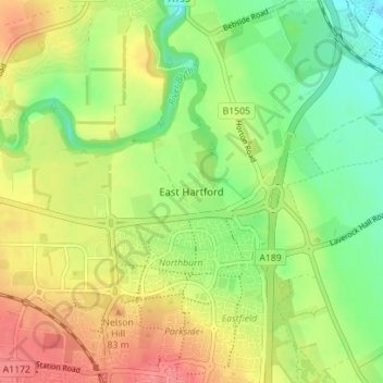 East Hartford topographic map, elevation, terrain